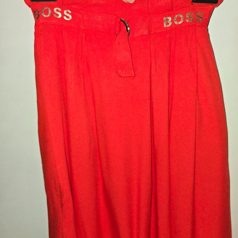HUGO BOSS Girls' Red Pleated Skirt – Size 10 (Style 10-138)